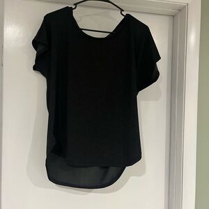 Chic Black Short Sleeve Women's Top